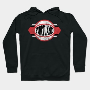 Portland Basketball retro and distressed ball and stripe Hoodie